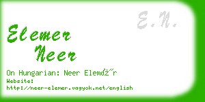 elemer neer business card